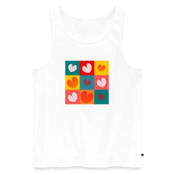 HEART. NOEL. CHRISTMAS. HEARTS. HEART. FATHER's DAY - Men's Premium Organic Tank Top - white - Front - Michal (187cm)