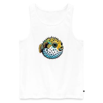 Blowfish - Men's Premium Organic Tank Top - white - Front - AI Model Male 178 light (178cm)