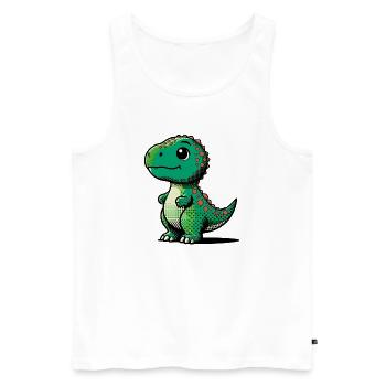 Dinosaur - Men's Premium Organic Tank Top - white - Front - Michal (187cm)