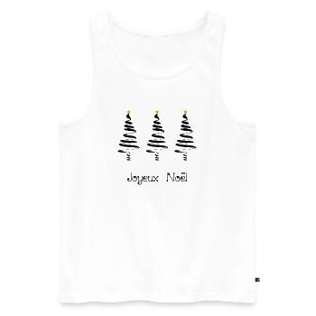 TANNE. WEIHNACHTEN. FROHE WEIHNACHTEN. ALLES GUTE ZUM NEUEN JAHR - Männer Premium Bio Tank Top - Weiß - Vorne - Michal (187cm)