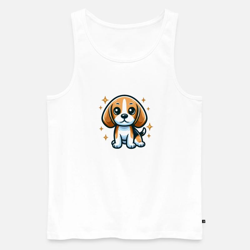 Beagle Chibi Hund - Männer Premium Bio Tank Top - Weiß