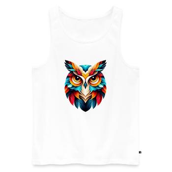 Hibou - Débardeur bio Premium Homme - blanc - Devant - Michal (187cm)