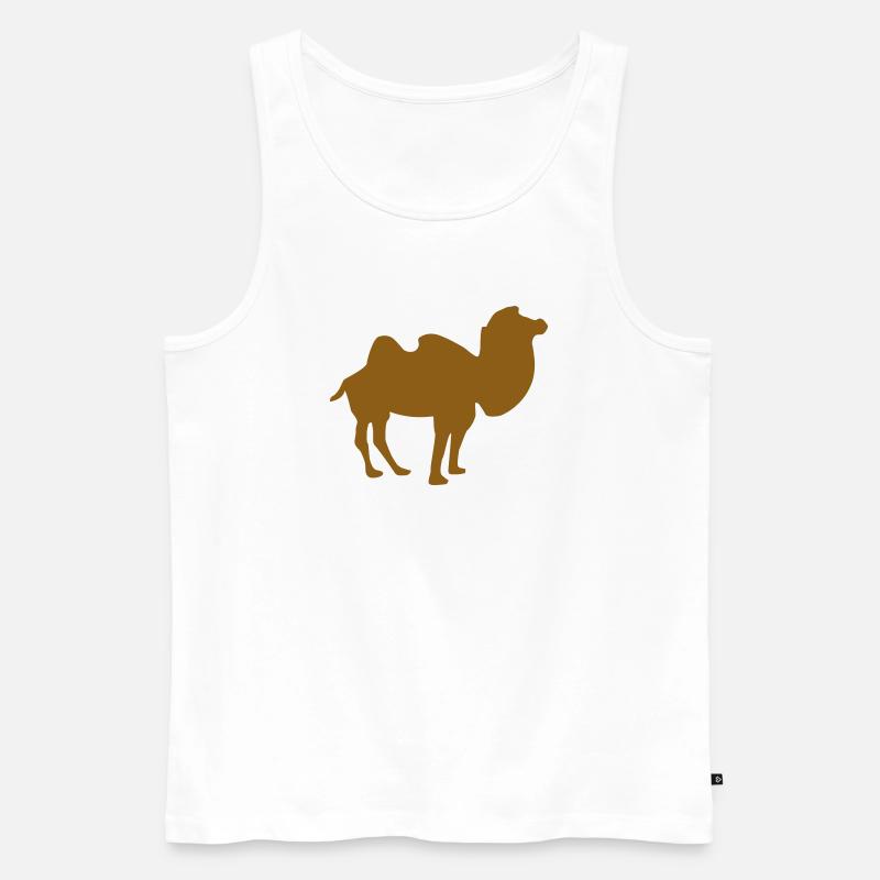 Kamel - Männer Premium Bio Tank Top - Weiß