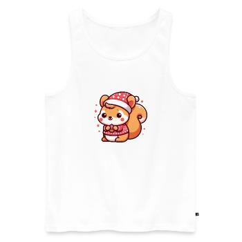 Mignon écureuil de Noël - Débardeur bio Premium Homme - blanc - Devant - Michal (187cm)