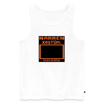 IRONIE NARREN KOSTÜM - SPAREN - Männer Premium Bio Tank Top - Weiß - Vorne - AI Model Male 178 light (178cm)
