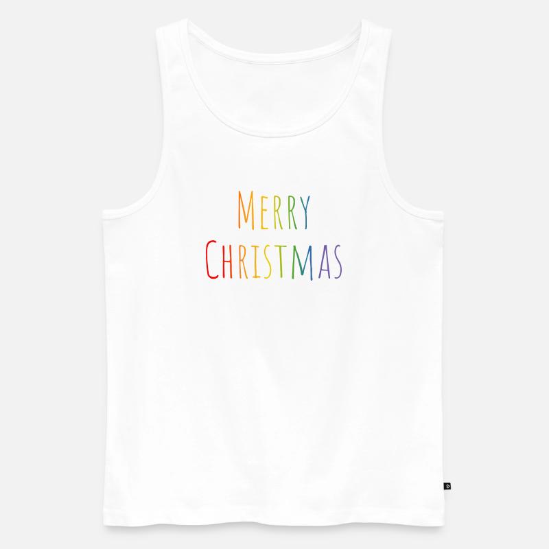 Merry Christmas regenbogen - Männer Premium Bio Tank Top - Weiß