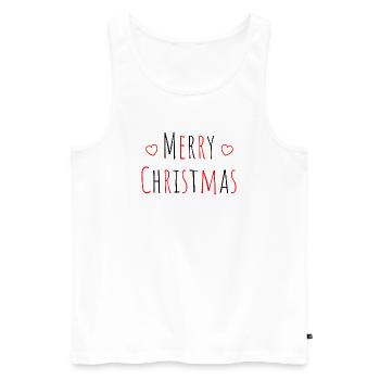 Christmas Merry Christmas heart red black - Men's Premium Organic Tank Top - white - Front - AI Model Male 178 light (178cm)