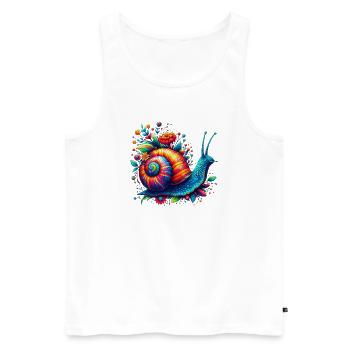 Escargot - Débardeur bio Premium Homme - blanc - Devant - Michal (187cm)