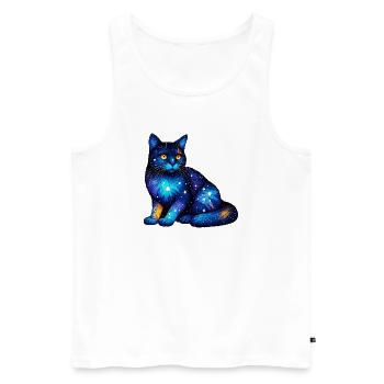 Chat - Débardeur bio Premium Homme - blanc - Devant - Michal (187cm)