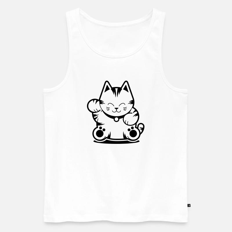 Tiger Cat - Männer Premium Bio Tank Top - Weiß