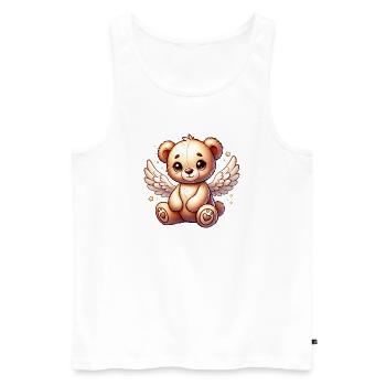 Ours en peluche ange doux compagnon de Noël - Débardeur bio Premium Homme - blanc - Devant - Michal (187cm)