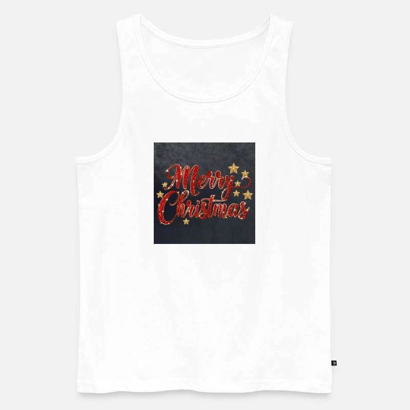 Glitzerndes Merry Christmas Script - Männer Premium Bio Tank Top - Weiß