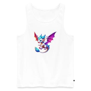 Dragon - Men's Premium Organic Tank Top - white - Front - Michal (187cm)