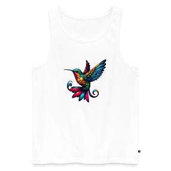 Colibri - Débardeur bio Premium Homme - blanc - Devant - AI Model Male 178 light (178cm)