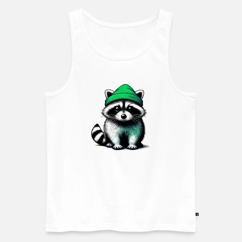 Waschbär - Männer Premium Bio Tank Top - Weiß