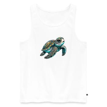 Turtle - Men's Premium Organic Tank Top - white - Front - Michal (187cm)