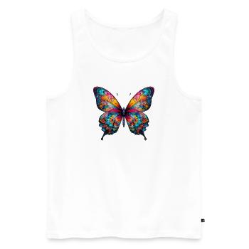Papillon - Débardeur bio Premium Homme - blanc - Devant - AI Model Male 178 light (178cm)