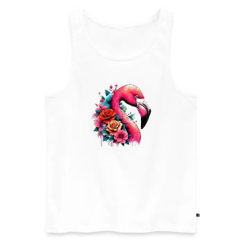 Flamingo - Männer Premium Bio Tank Top - Weiß - Vorne - Michal (187cm)