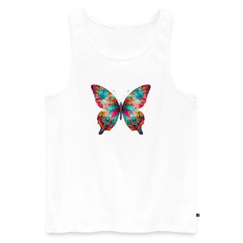 Papillon - Débardeur bio Premium Homme - blanc - Devant - AI Model Male 178 light (178cm)