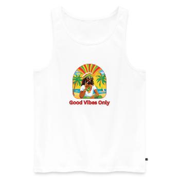 – Rasta-Man Jamaica Summer Sun - Men's Premium Organic Tank Top - white - Front - AI Model Male 178 light (178cm)