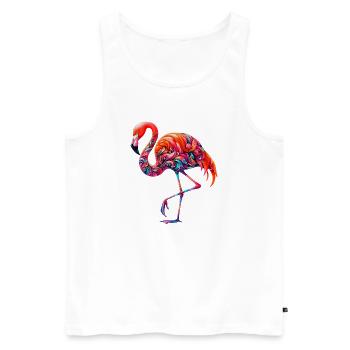 Flamingo - Men's Premium Organic Tank Top - white - Front - Michal (187cm)