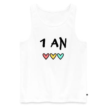 1. 1 year. 1st ANNIVERSARY. 1 YEAR ANNIVERSARY - Men's Premium Organic Tank Top - white - Front - Michal (187cm)