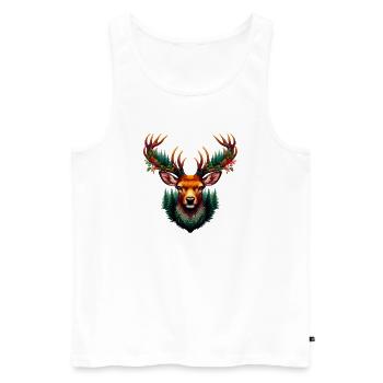Cerf - Débardeur bio Premium Homme - blanc - Devant - Michal (187cm)