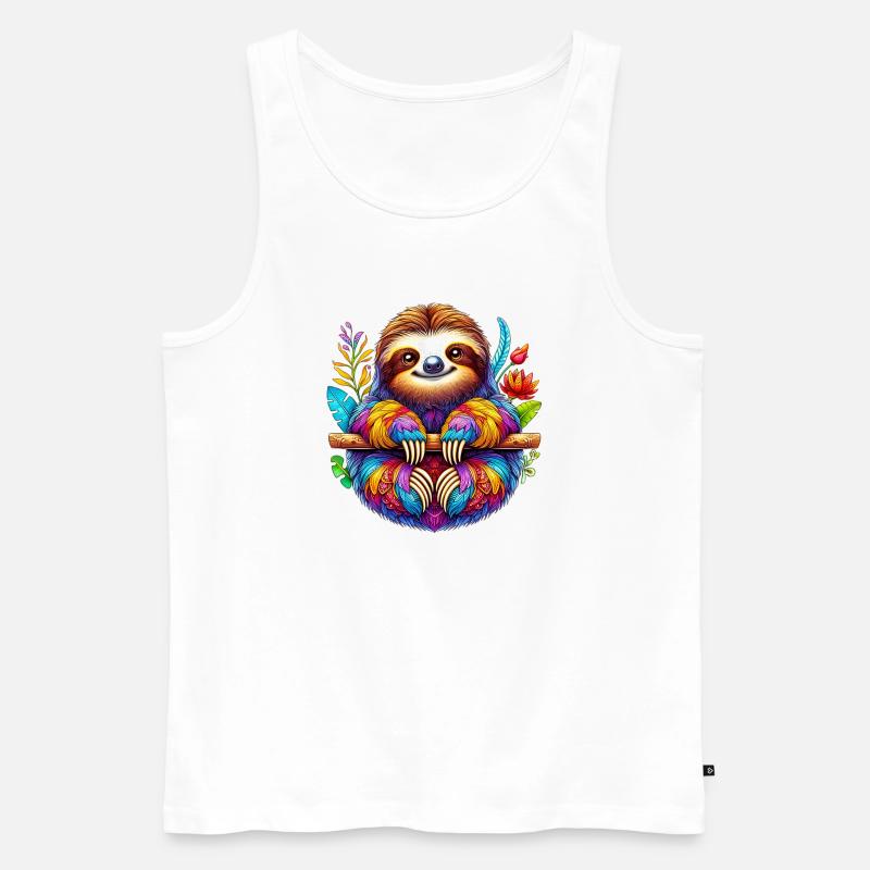 Faultier - Männer Premium Bio Tank Top - Weiß