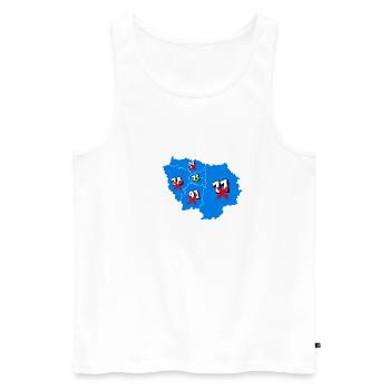 Région île de france - Débardeur bio Premium Homme - blanc - Devant - AI Model Male 178 light (178cm)