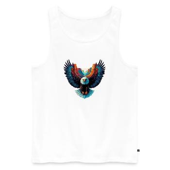 Adler - Männer Premium Bio Tank Top - Weiß - Vorne - Michal (187cm)