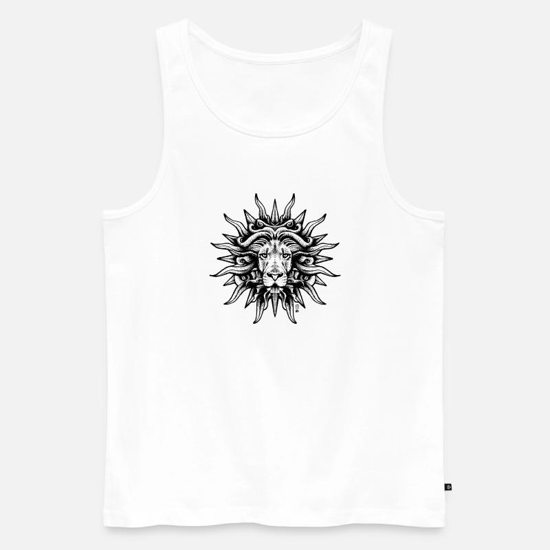 Löwe Sonne - Männer Premium Bio Tank Top - Weiß