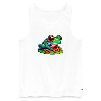 Grenouille - Débardeur bio Premium Homme - blanc - Devant - Michal (187cm)