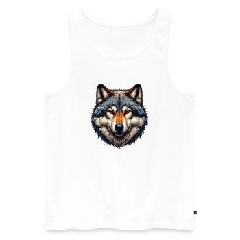 Wolf - Men's Premium Organic Tank Top - white - Front - Michal (187cm)