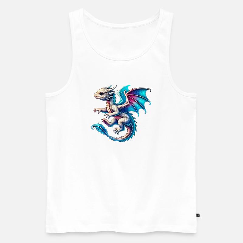 Drache - Männer Premium Bio Tank Top - Weiß