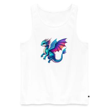 Dragon - Men's Premium Organic Tank Top - white - Front - Michal (187cm)