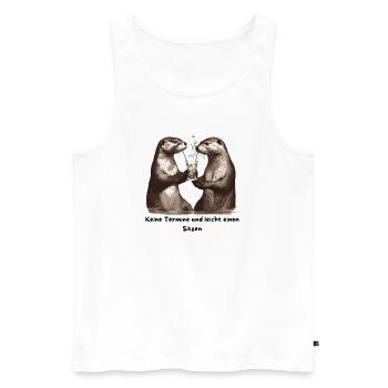 Otterfreunde Prost am Trinkglas - Männer Premium Bio Tank Top - Weiß - Vorne - Michal (187cm)