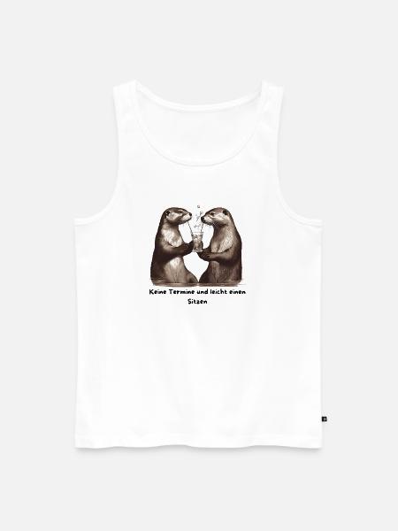 Otterfreunde Prost am Trinkglas - Männer Premium Bio Tank Top - Weiß