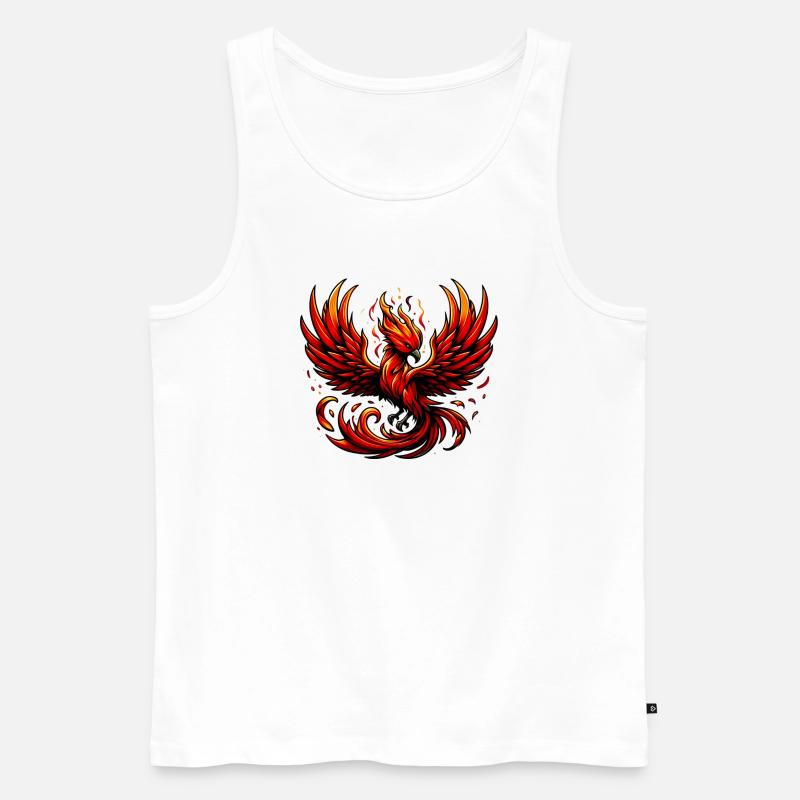 Roter Phönix - Männer Premium Bio Tank Top - Weiß