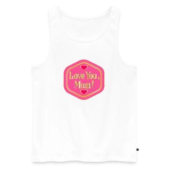 ICH LIEBE DICH, MAMA, HERZ - Männer Premium Bio Tank Top - Weiß - Vorne - Michal (187cm)