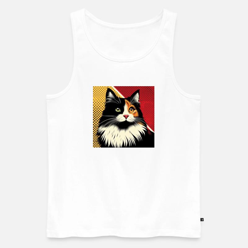 Kat 1 2 - Männer Premium Bio Tank Top - Weiß