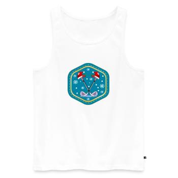 WEIHNACHTSFEIER GOLFPLÄTZE GOLFSPIELEN - Männer Premium Bio Tank Top - Weiß - Vorne - AI Model Male 178 light (178cm)