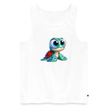Turtle - Men's Premium Organic Tank Top - white - Front - Michal (187cm)