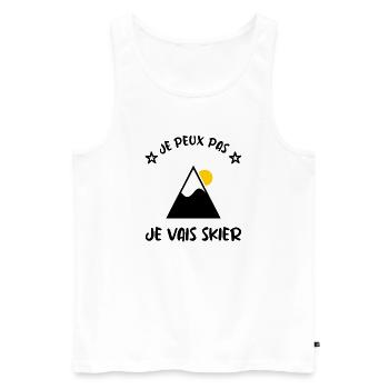 I CAN'T. SKI. SKI. RACKET. SNOW. SNOWBOARDING - Men's Premium Organic Tank Top - white - Front - Michal (187cm)
