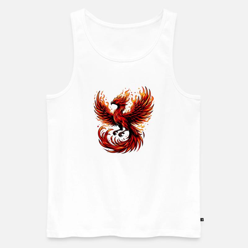 Roter Phönix - Männer Premium Bio Tank Top - Weiß
