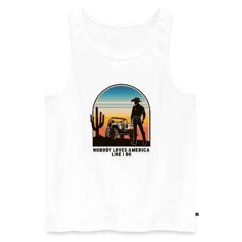 Cowboy - Men's Premium Organic Tank Top - white - Front - Michal (187cm)