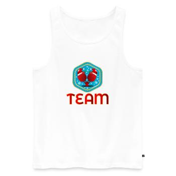 WEIHNACHTEN TEAM PADEL-TENNIS - Männer Premium Bio Tank Top - Weiß - Vorne - Michal (187cm)