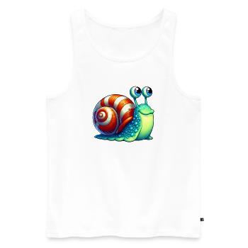 Escargot - Débardeur bio Premium Homme - blanc - Devant - Michal (187cm)