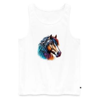 Pferd - Männer Premium Bio Tank Top - Weiß - Vorne - Michal (187cm)