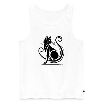 chat noir moderne - Débardeur bio Premium Homme - blanc - Devant - Michal (187cm)