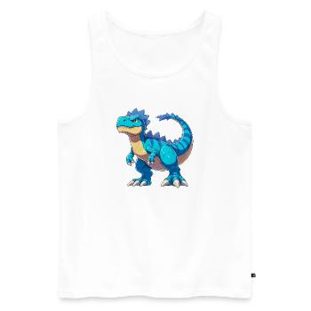 Dinosaur - Men's Premium Organic Tank Top - white - Front - Michal (187cm)